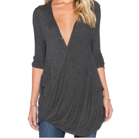 Free People Tops - FREE PEOPLE Miss Rose Blouse in Dark Gray - Medium